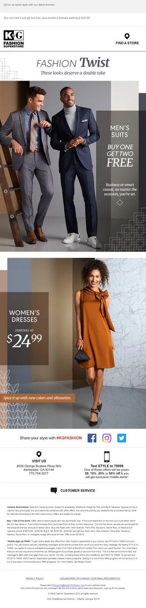 K&G Fashion  Jessica Moore | Copywriter