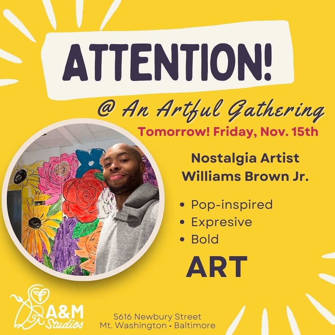 π¨ Excited to welcome @artistwillbrown , Nostalgia Artist, as a new vendor at An Artful Gathering! William’s vibrant, memory-inspired art draws on childhood experiences and brings a sense of joy and connection. Don’t miss his incredible w
