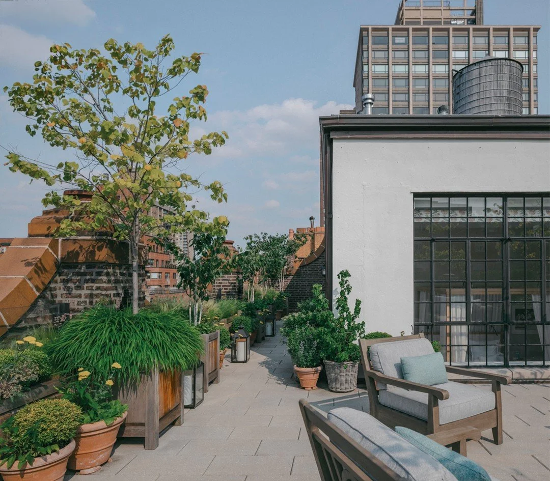 Swipe to see the before.

A complete transformation of this penthouse terrace, creating a layered and inviting outdoor space with a strong sense of depth and character. A new patio provides the foundation, while bespoke planters and terracotta pots b