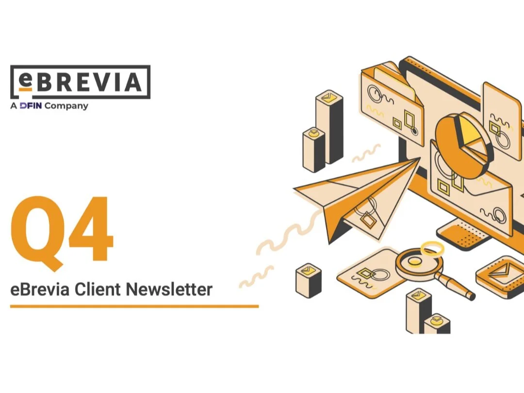 Client Newsletter for eBrevia, an AI-powered contract analytics SaaS solution