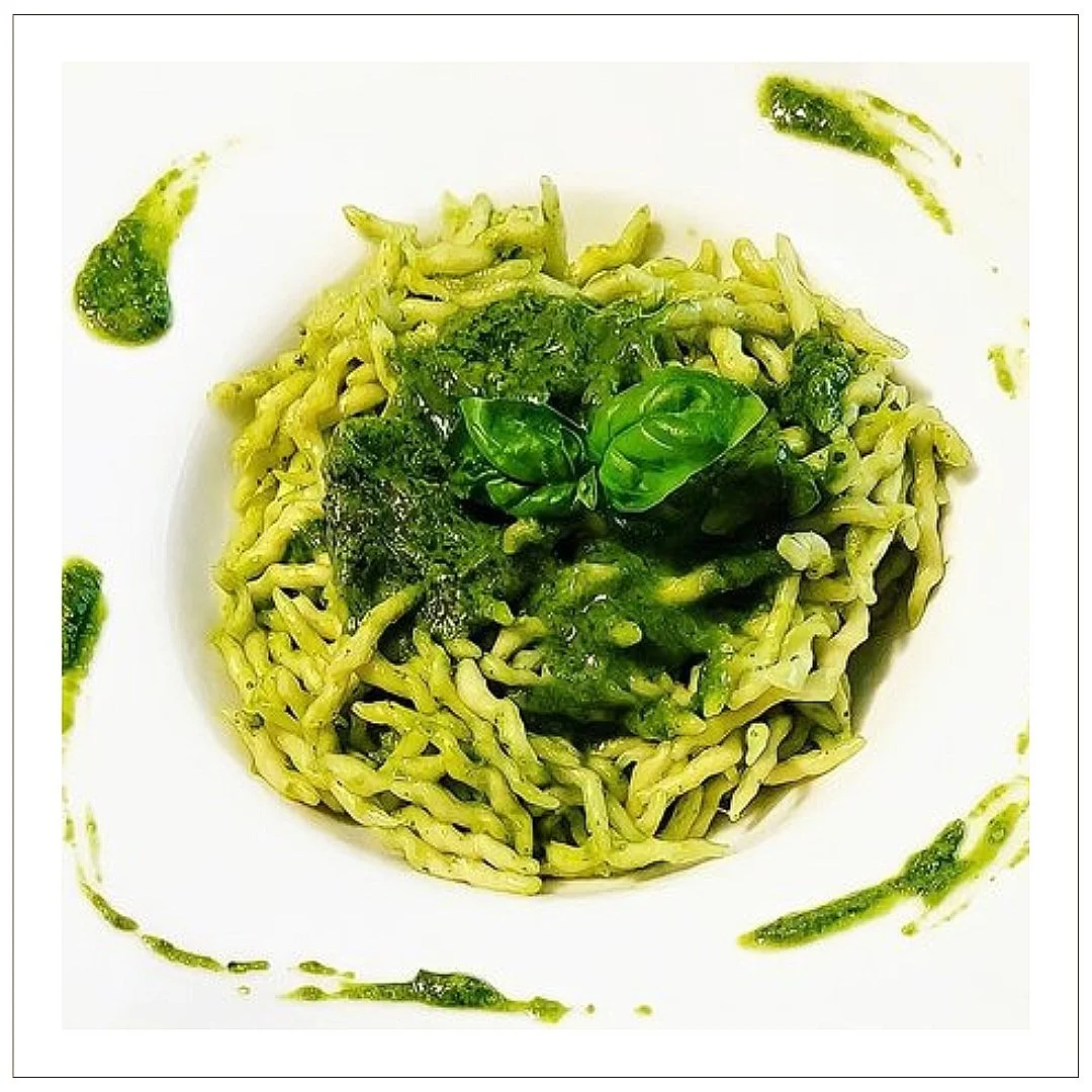 trofiette liguri con pesto e basilico