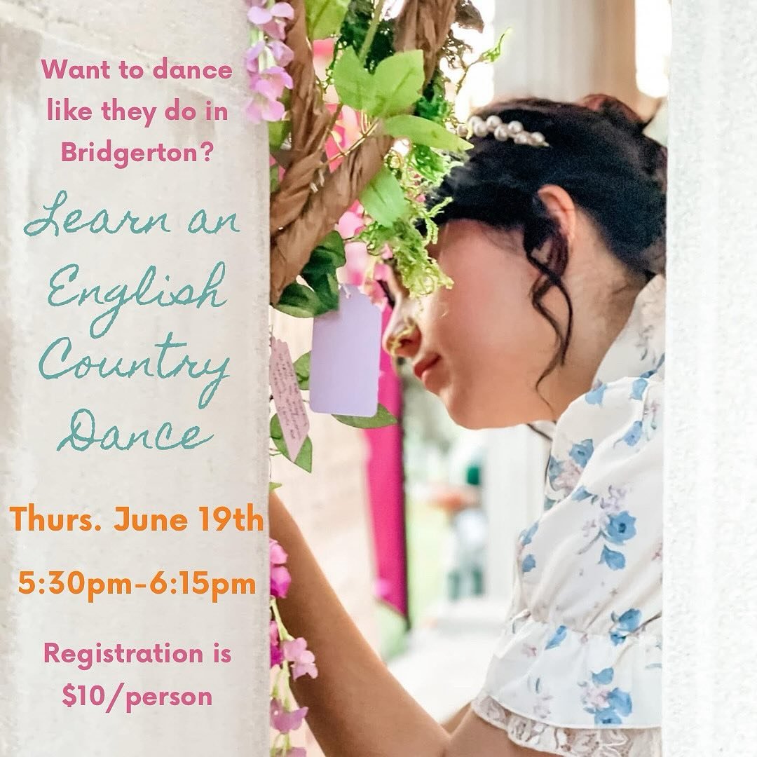 I&rsquo;d like to cordially invite you to join our English Country Dance session tonight! 

Bring a bestie and let's learn the Northdown Waltz and the Waggoner together. These dances are perfect primers for all fans of historical drama, particularly 