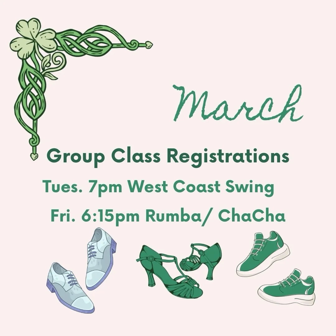 Another month of group classes begin this evening. These are the classes currently with registrations!