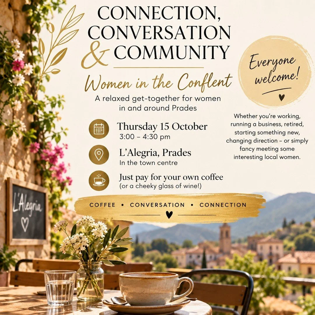 🌿 Connection, Conversation &amp; Community &ndash; Women in the Conflent

I'm trying something new &mdash; and keeping it deliberately simple. 😊

I'm bringing together a small group of women from Prades and the surrounding area for an informal afte