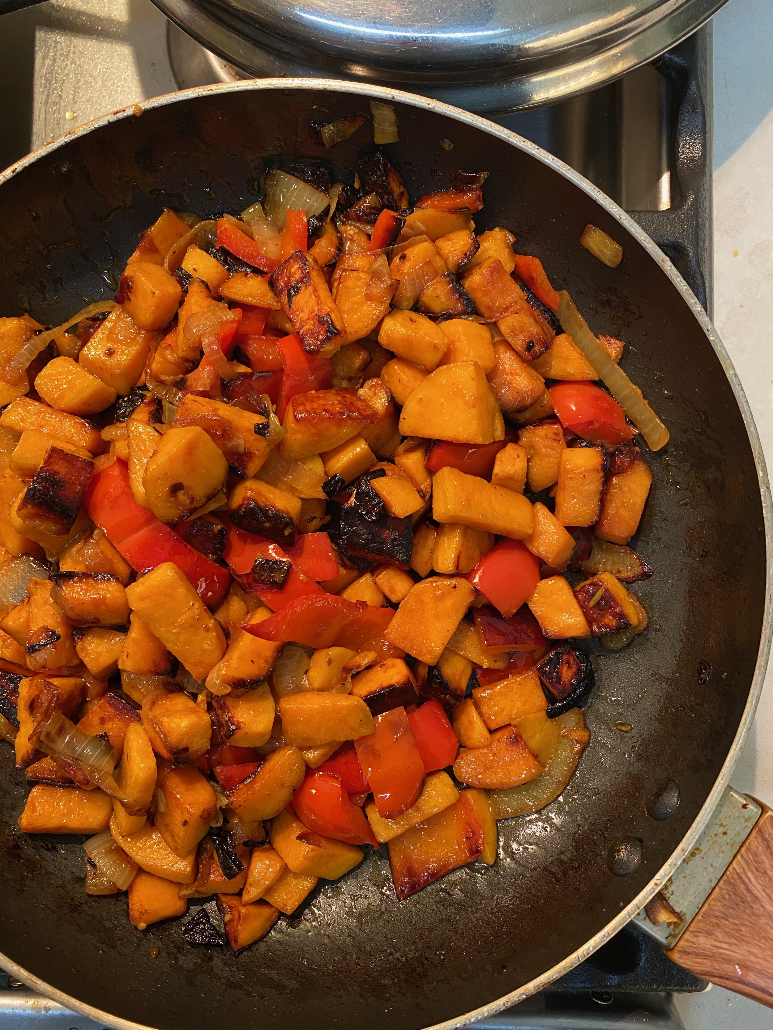 Classic Sweet Potato Hash (peppers and onions)