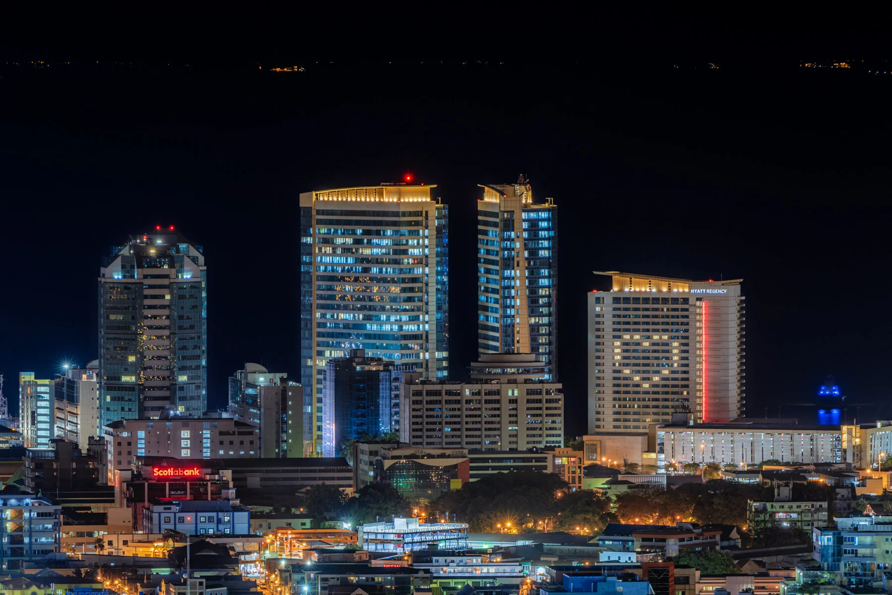 "Love in the city" 2020: Hyatt Trinidad room lights form the shape of a heart.