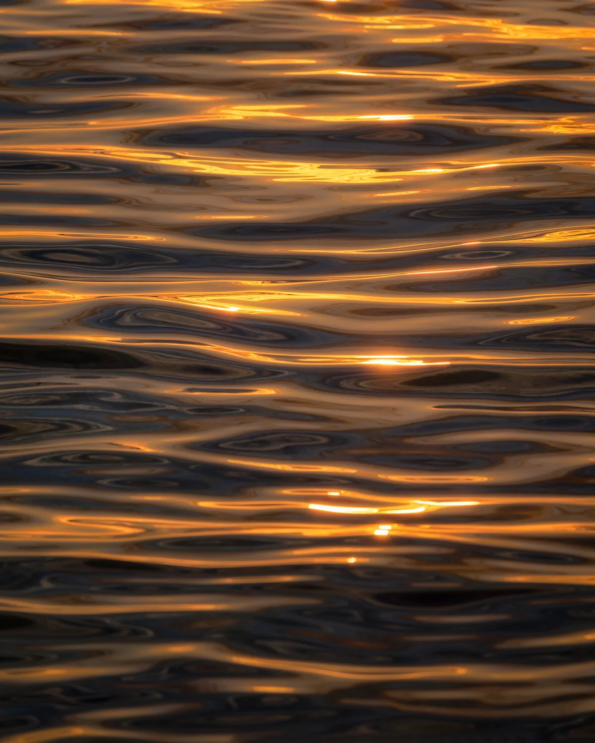 "Molten" 2020. Ripples in the ocean at sunset.