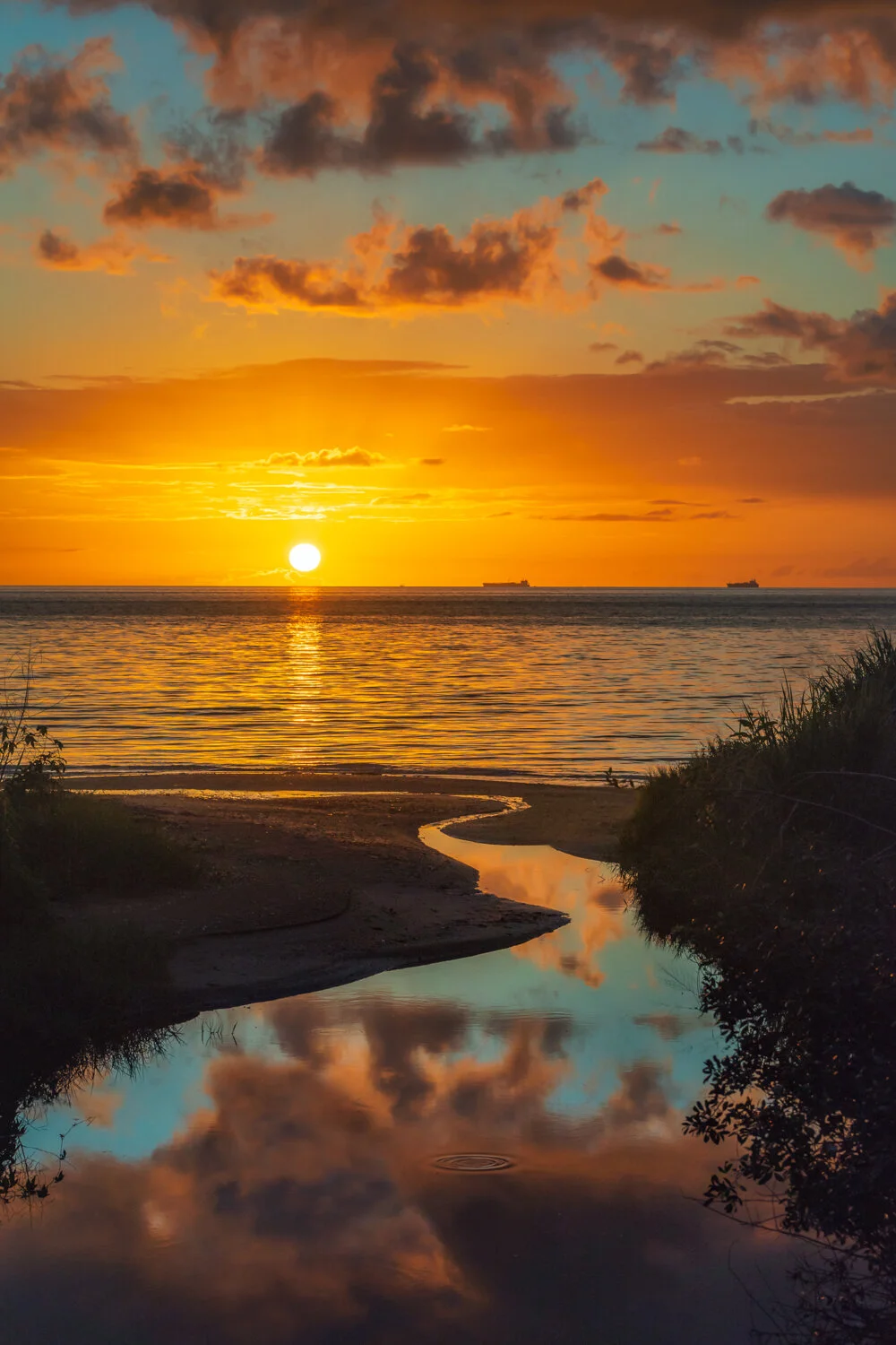 "A Foreshore sunset beckons" 2021. Foreshore, Audrey Jeffers Highway, Port of Spain, Trinidad.
