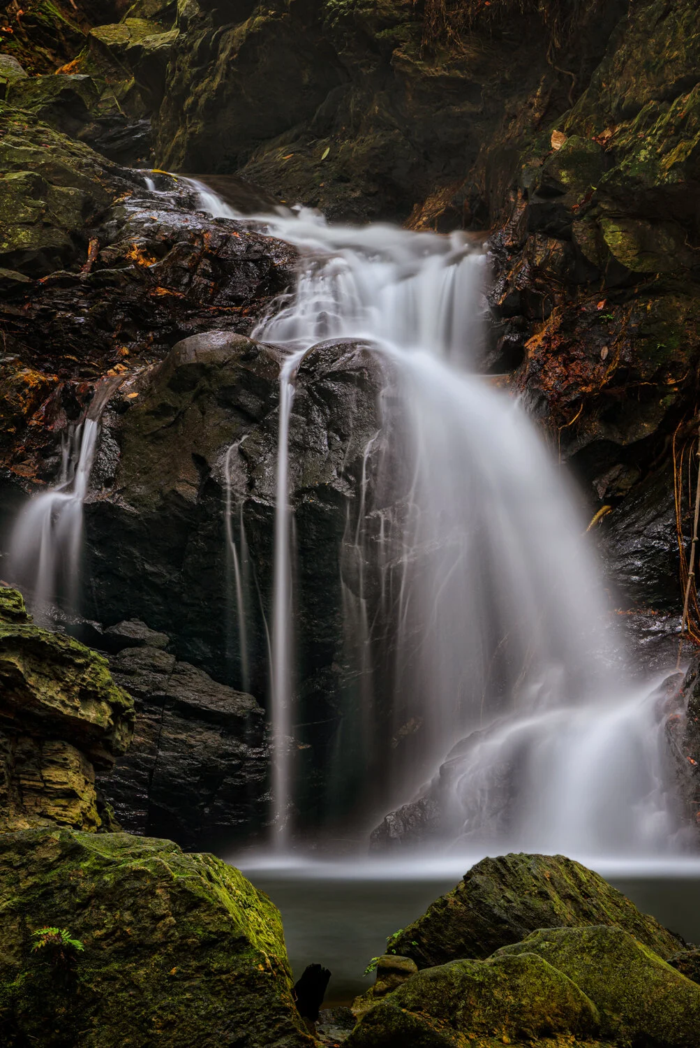 "Silky smooth" 2020: A simple but intimate look at the details of Rampanalgas Falls (lower falls).