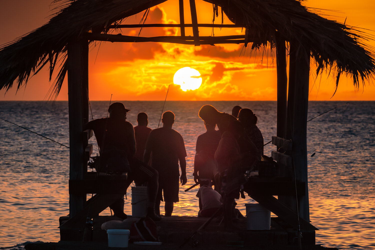 "An evening of fishing and conversation" 2019. Sandy Point, Tobago.