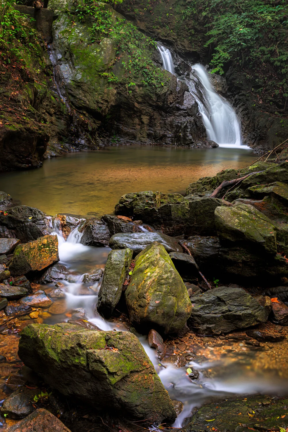 "Refreshing waters" 2020: The flow of upper falls of Rampanalgas falls. Rampanalgas, Toco.