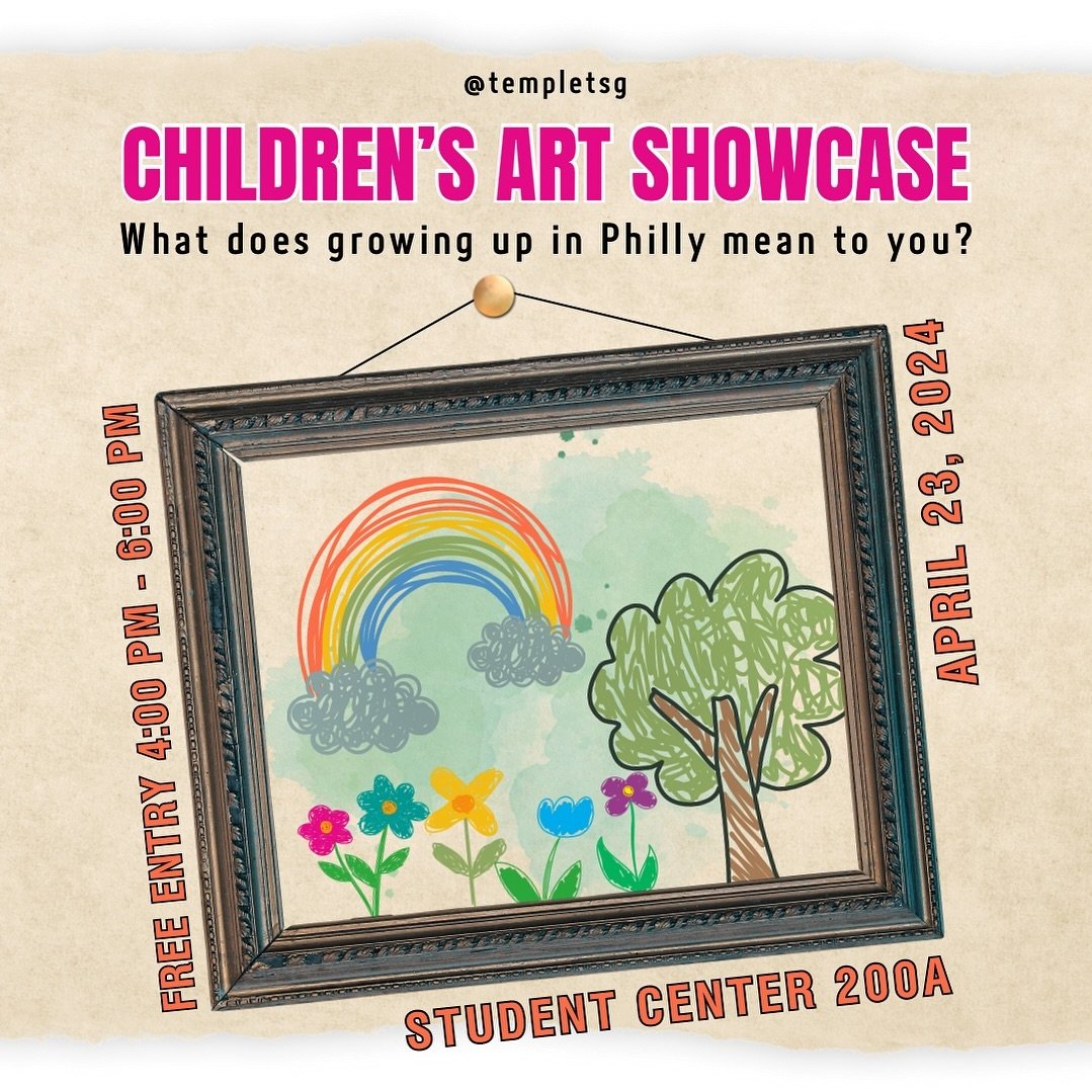 COME ONE COME ALL 🤩 Join @peyton.giordano and TSG as we host our very first Children&rsquo;s Art Show! 🌈 This event will be held on April 23, in SAC 200A! ✨ The students were asked to create pieces surrounding the central theme, &ldquo;What does gr