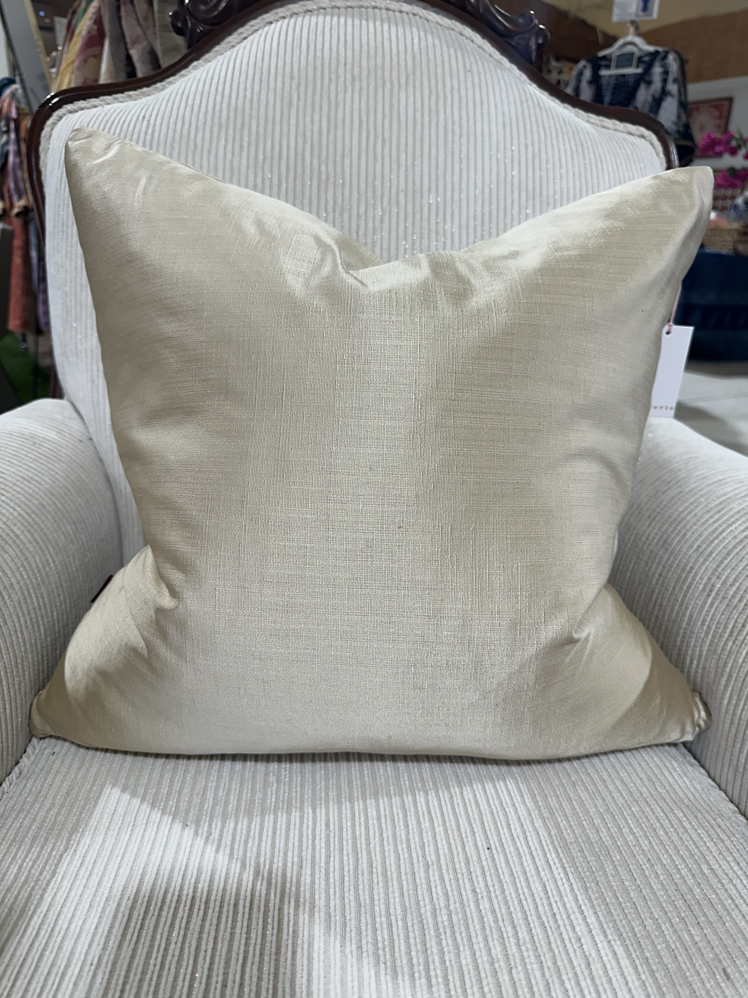 Marc Jacobs Beige Shimmer Dupioni Silk Throw Pillow