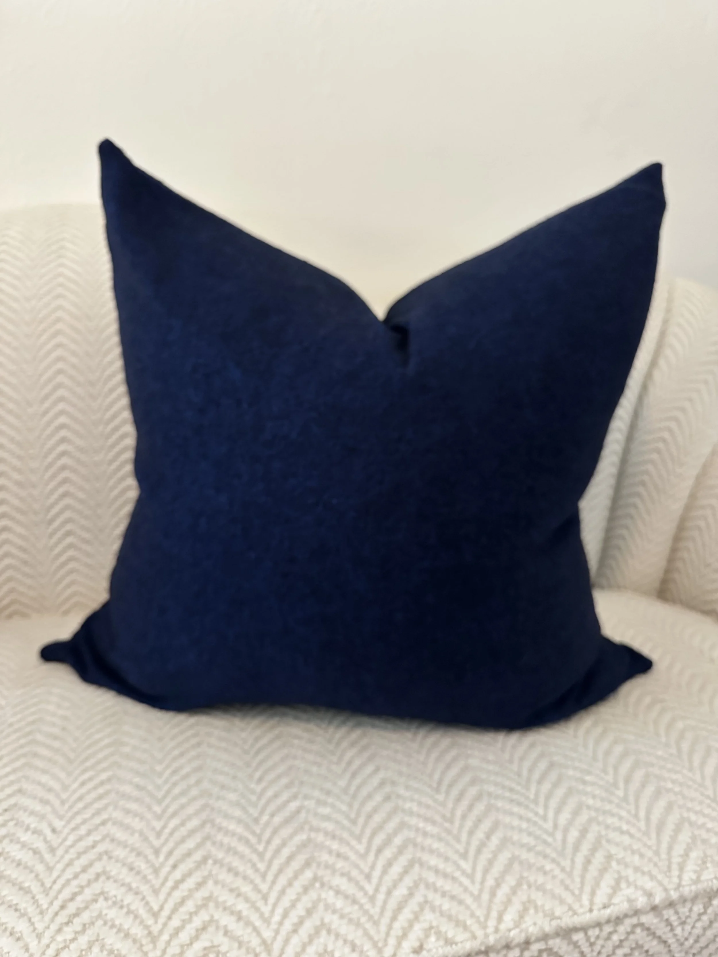Loro Piana Cobalt Blue and Black Wool Throw Pillow