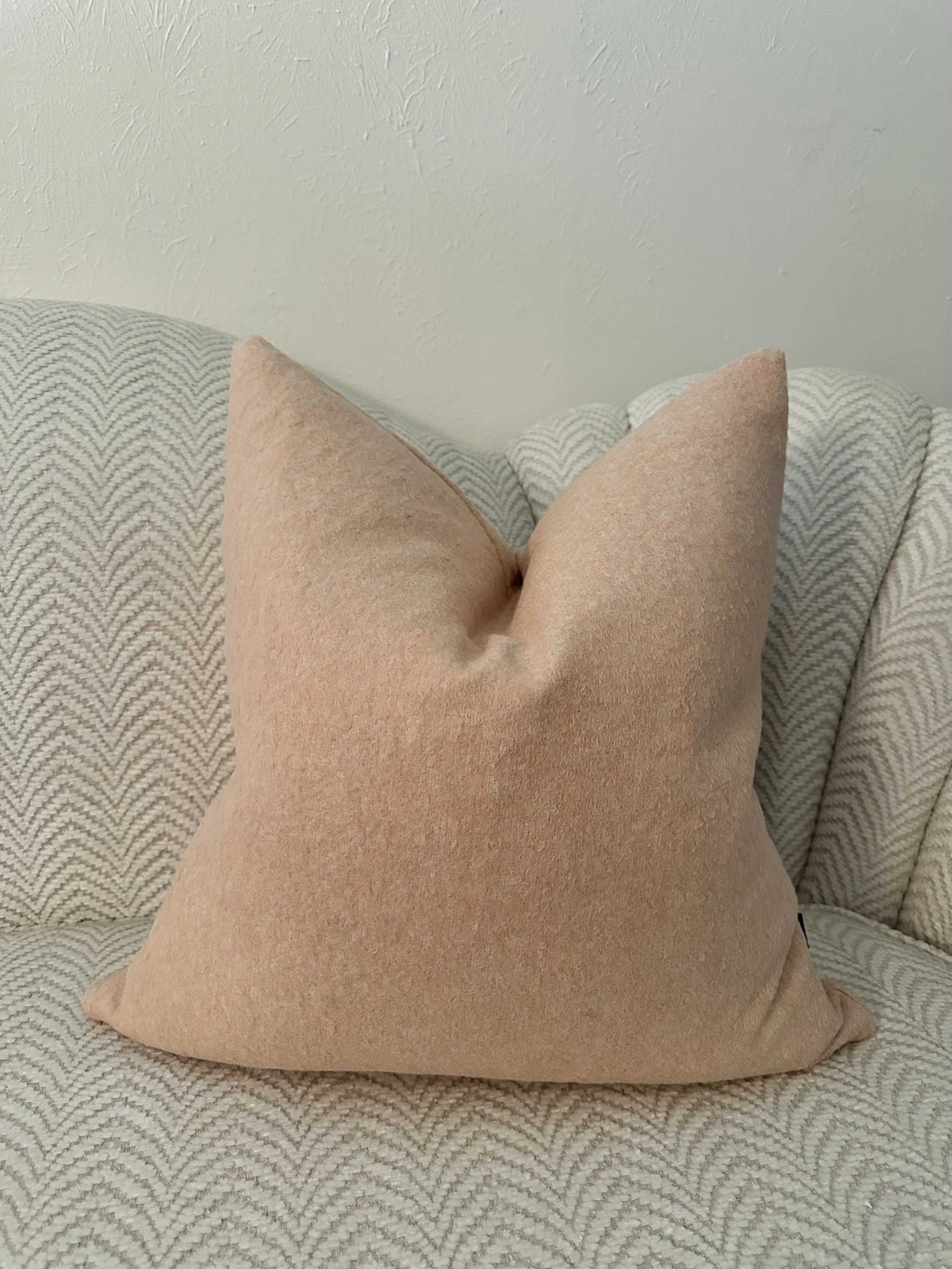 Peach Wool Throw Pillow