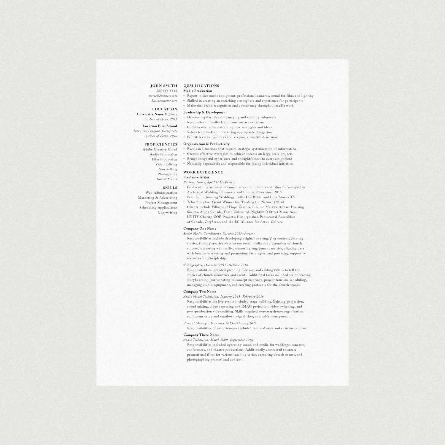 Creative Résumé Template