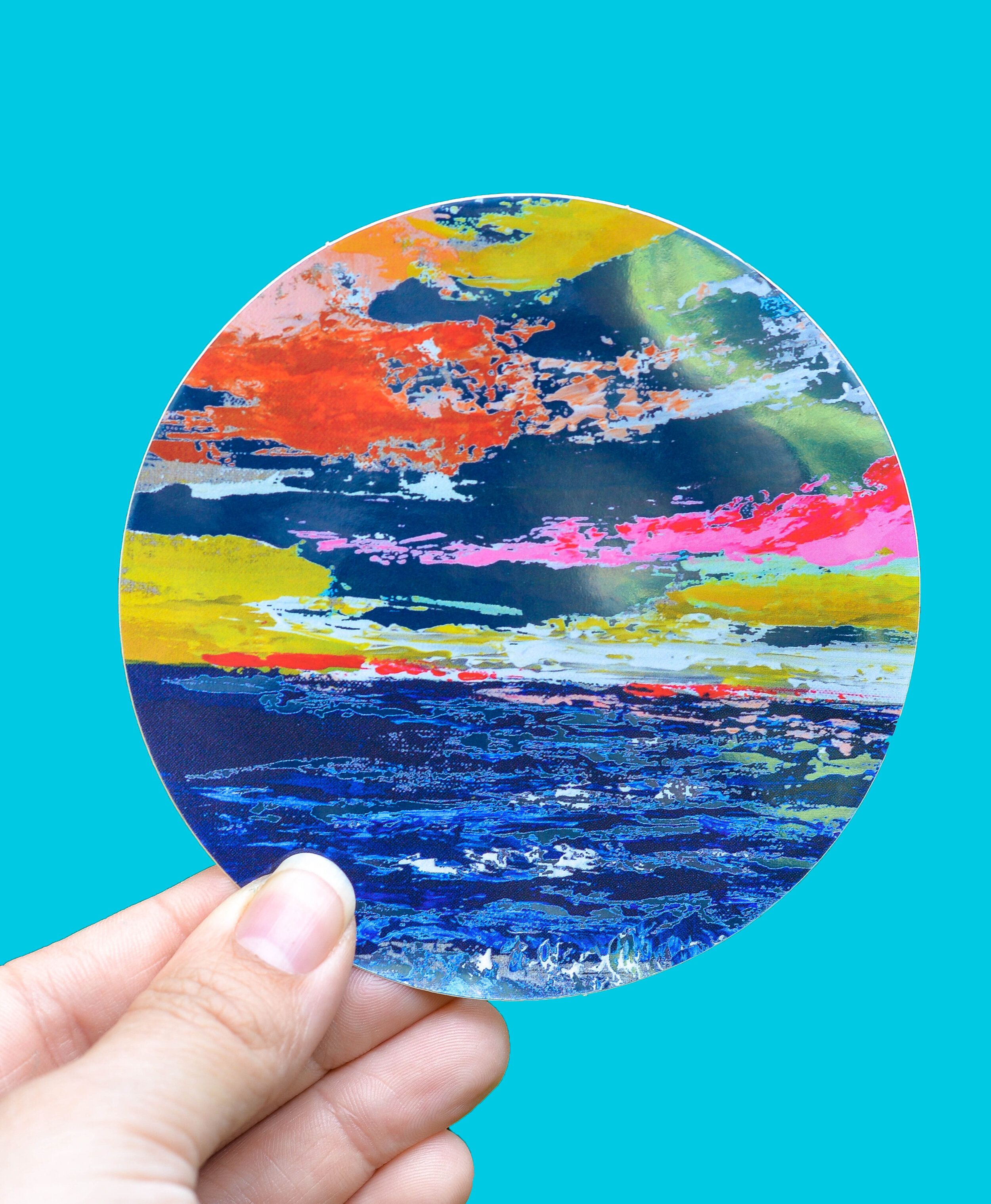 Golden Hour Seascape Sticker with Mirror 