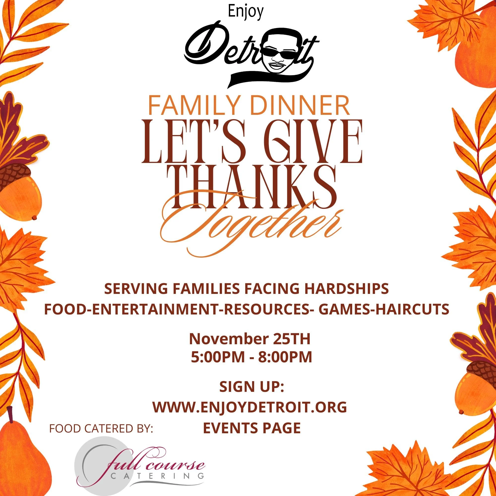 Enjoy Detroit Family Dinner: Lets Give Thanks Together