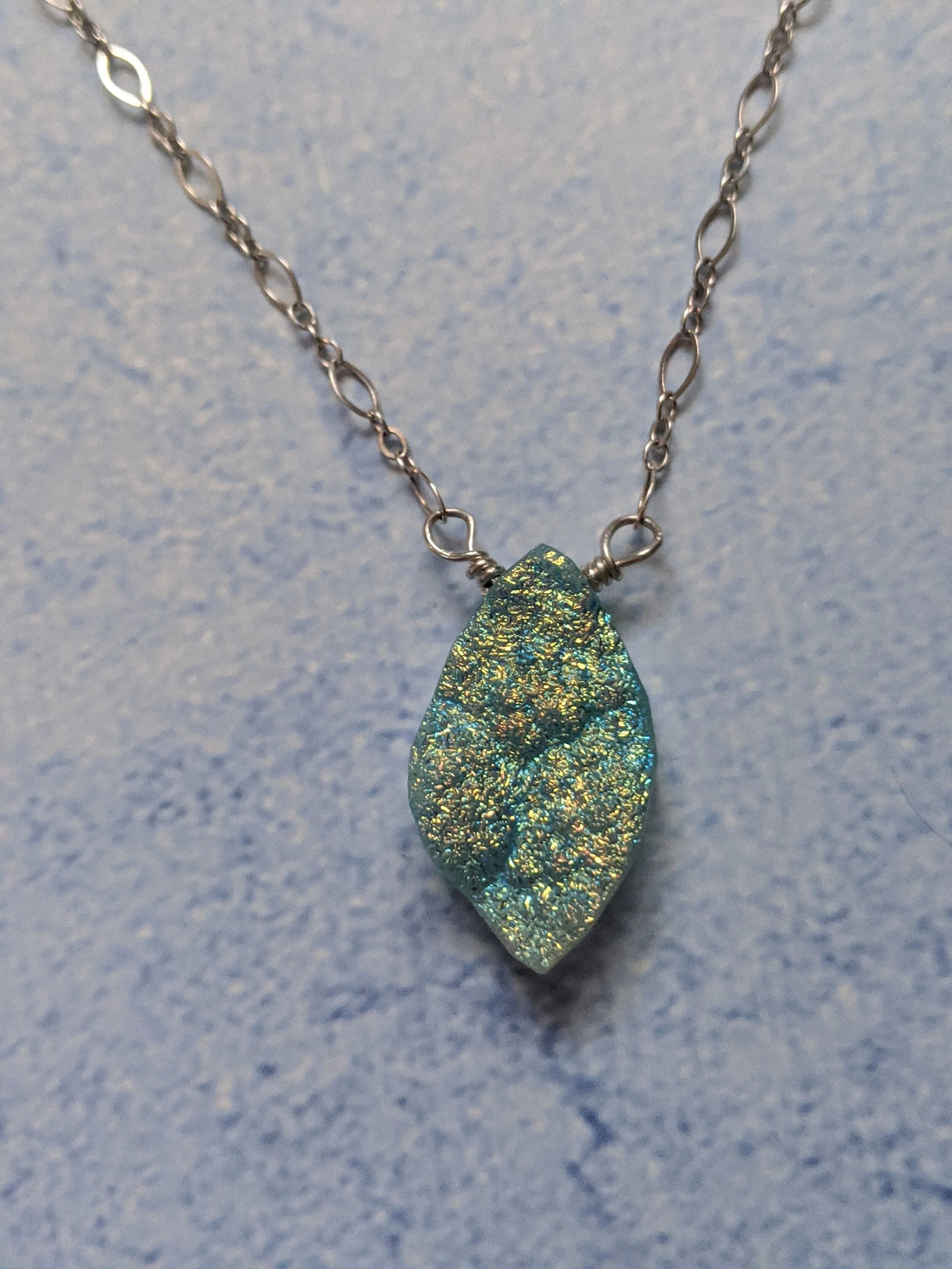 Blue Drusy Necklace