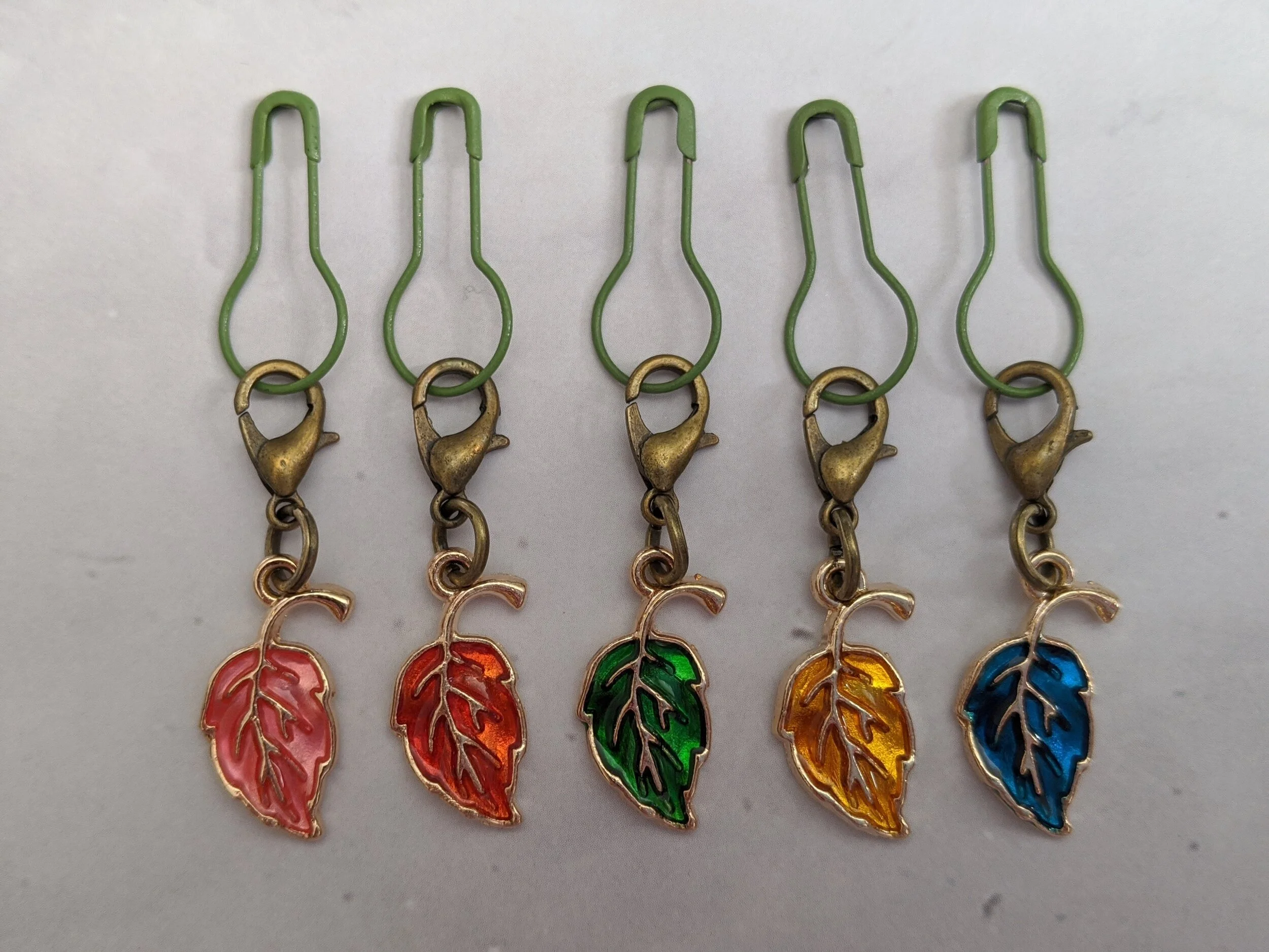 Changing Leaves Stitch Markers/Pulls - Set of 5