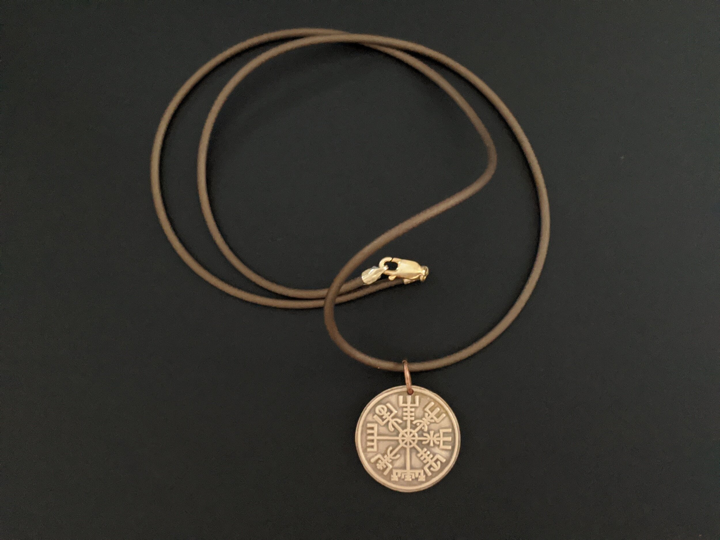 Ruby Bronze Vegvisir Necklace