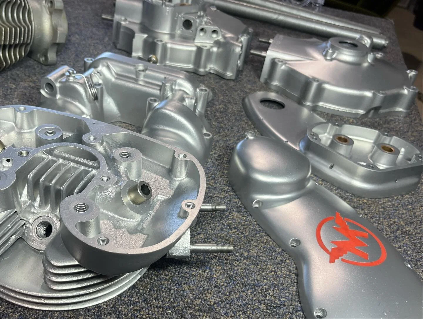 These 1957 Matchless motorcycle engine  parts came up a treat in our Vixen Aquablast machine. The customer wanted them shiny but not too over the top.