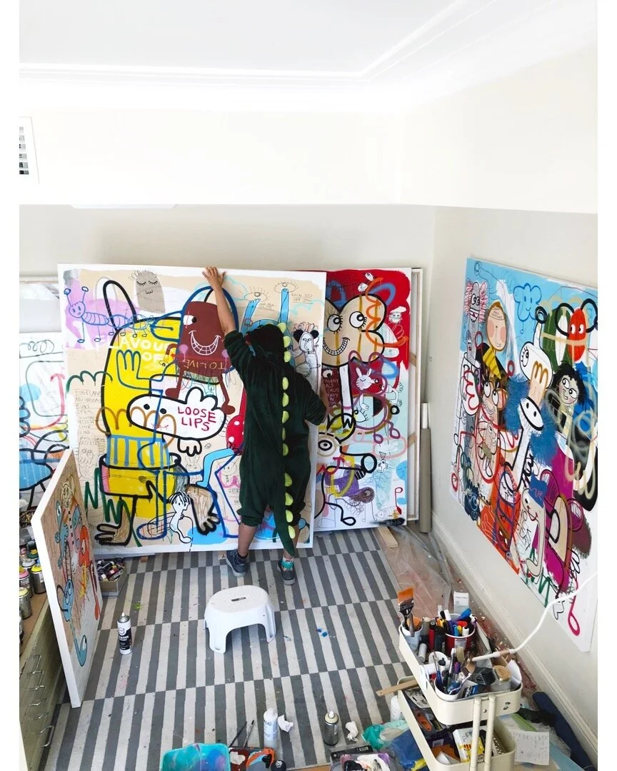 How to move large paintings around: stick one foot under and kinda do a shuffle-ish crab walk. Prepping paintings for scanning @standishandco tomorrow. I highly recommend them, they’ve got some fancy machines, tricks up their sleeves and preten