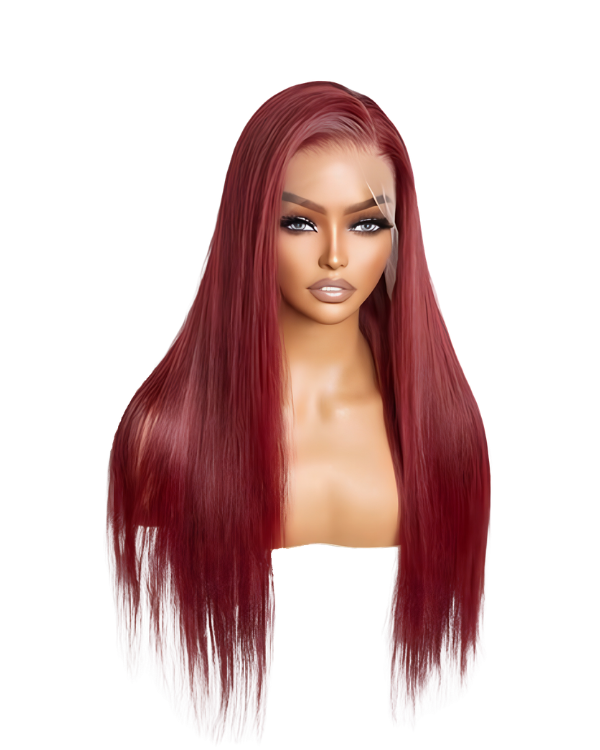 #99J Burgundy Straight Wear & Go Glueless 13x4 Lace Frontal Wig