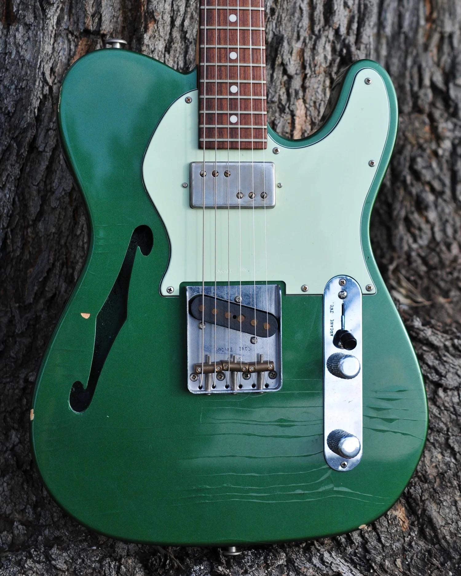 Anello Pickup Per Chitarra Telecaster - Acrilico Dorato Per Humbucker 91,8x46mm