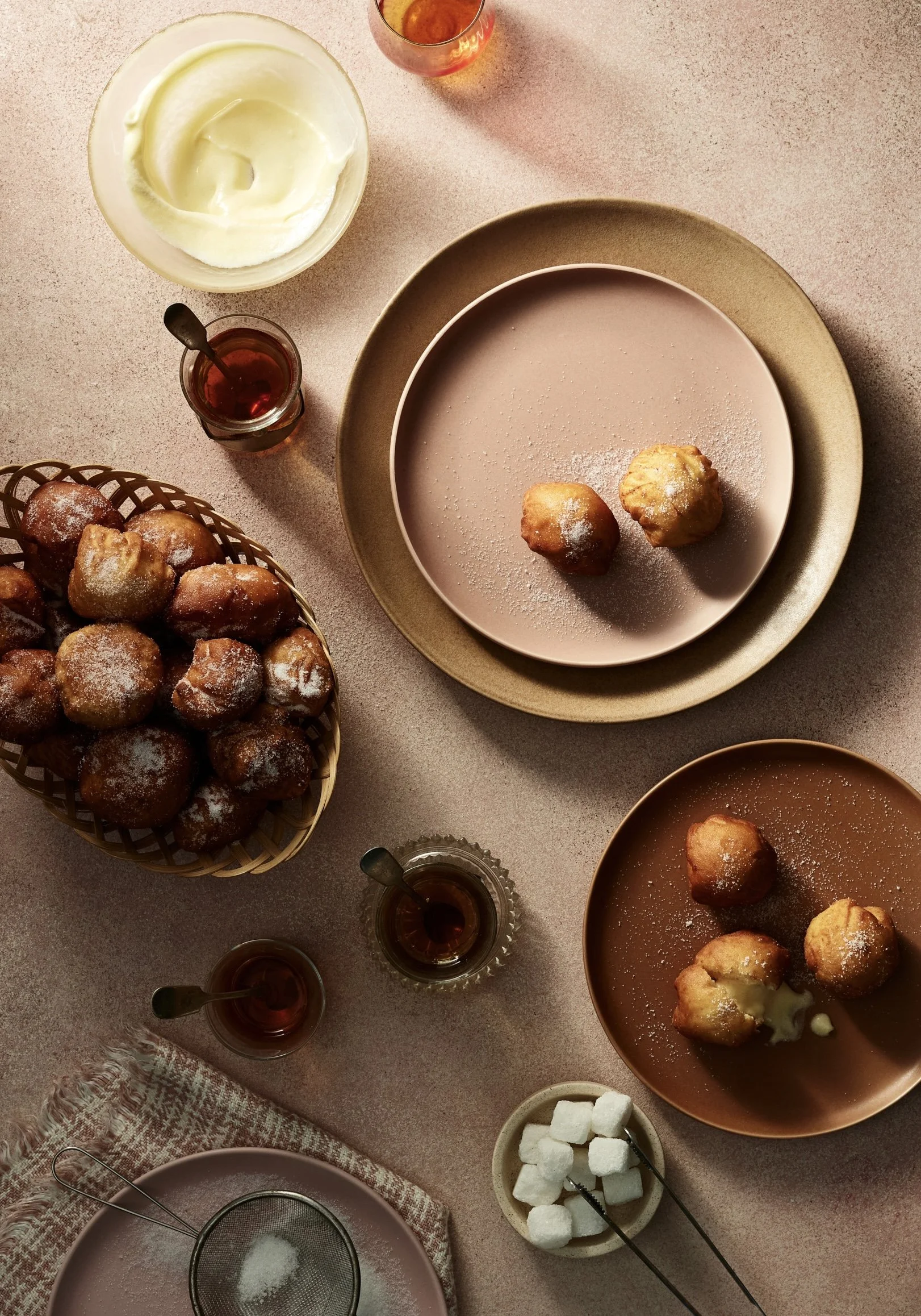 LOUKOUMADES WITH LEMON CURD