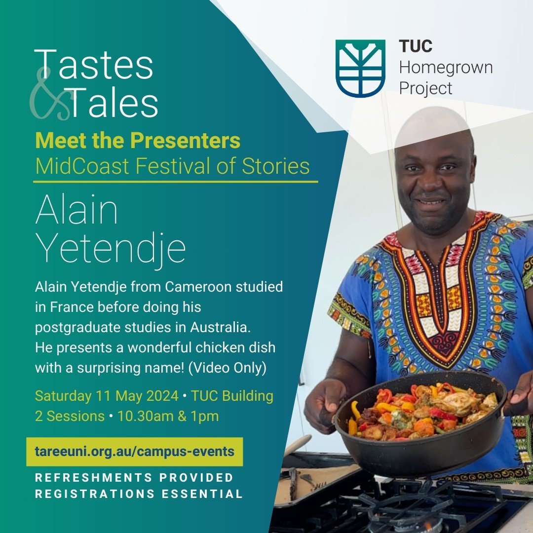 Meet the Presenter 🍽️ Alain Yetendje⁠
⁠
Alain Yetendje from Cameroon studied in France before doing his postgraduate studies in Australia. He presents a wonderful chicken dish with a surprising name! (Video Presentation Only)⁠
⁠
Join us at our Taste