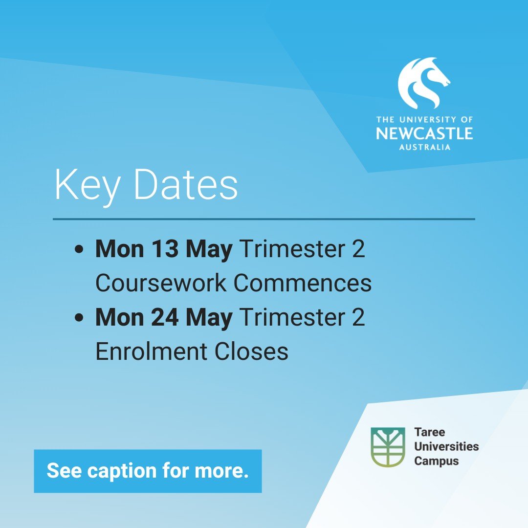 @uni_newcastle University of Newcastle
Bachelor of Construction Management
⁠
Trimester dates for Construction Management

Trimester 2 Coursework Commences: Mon 13 May 2024
Trimester 2 Enrolment Closes: Mon 24 May 2024

See the link in our Bio for mor