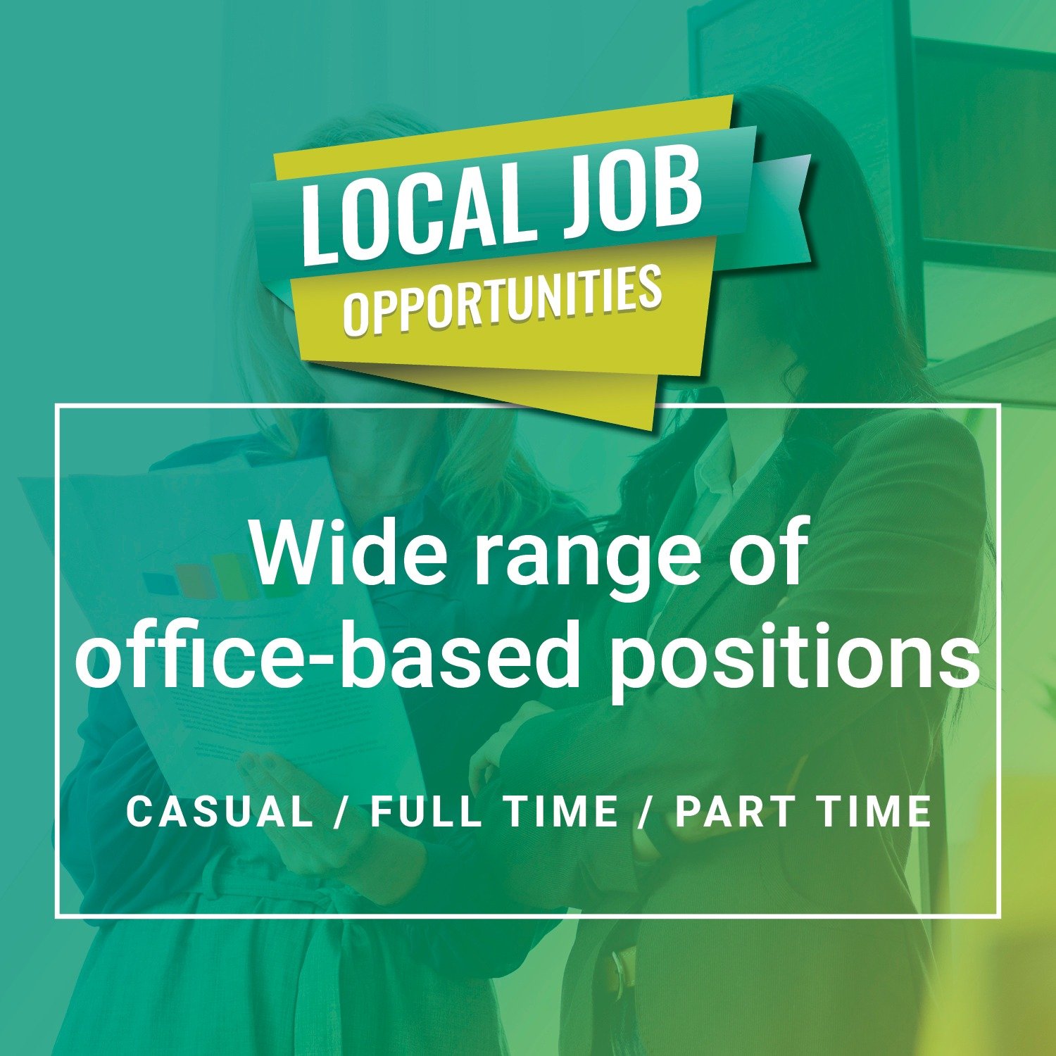 🤝 Local jobs &amp; opportunities
Wide range of office-based positions
MBC Recruitment

Some of the key roles we recruit for include: Administration/office support Secretarial, Executive Assistants and Personal Assistants Data Entry Operators Finance