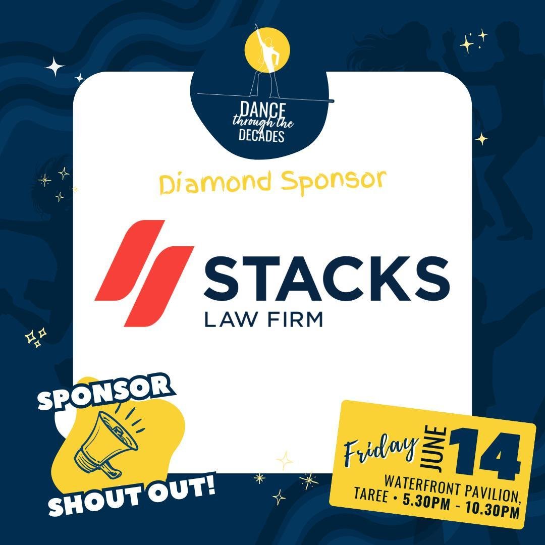 🌟 We're thrilled to shine a spotlight on our Diamond Sponsor for the Dance Through the Decades Fundraiser: Stacks Law Firm! 🎉 ⁠
⁠
Their generous support is instrumental in making this event a success, and we're incredibly grateful for their commitm