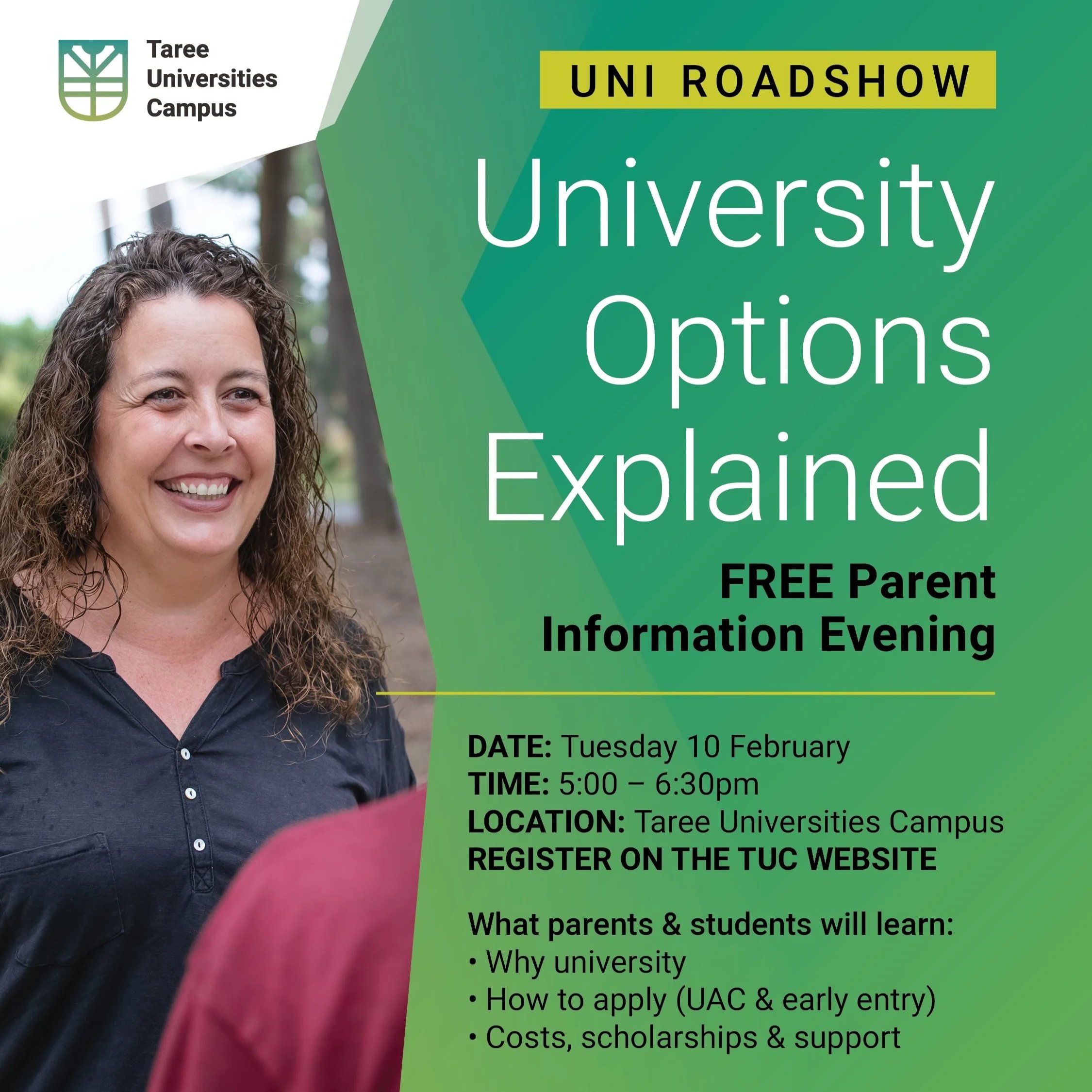 Uni Roadshow Parent Information Evening
