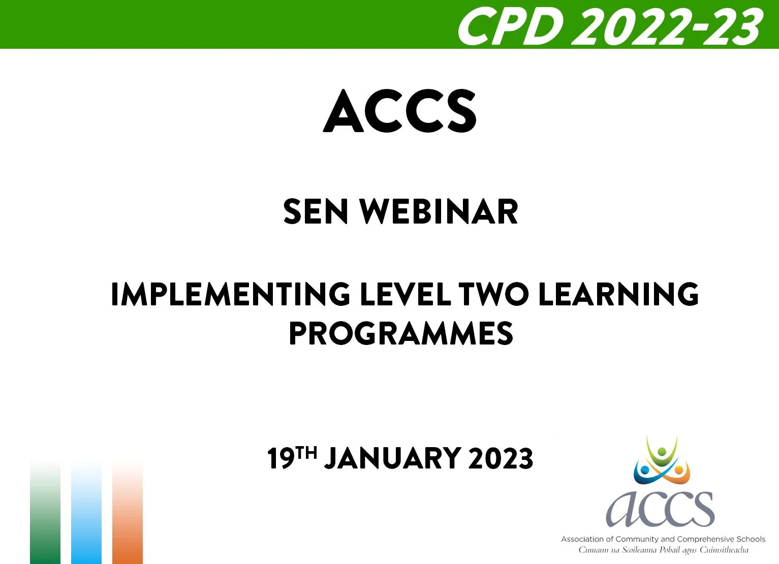 SEN Webinar -  Implementing Level Two Learning Programmes