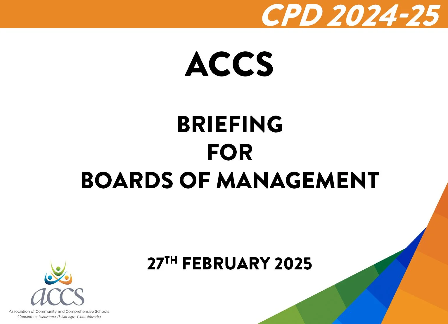Briefing for Boards of Managment and School Leaders