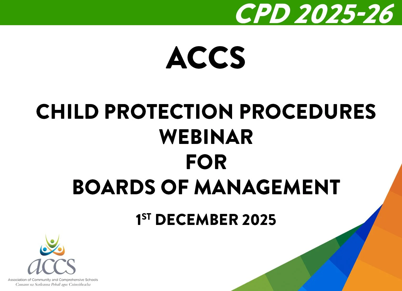 Child Protection Procedures Webinar for Boards of Managment