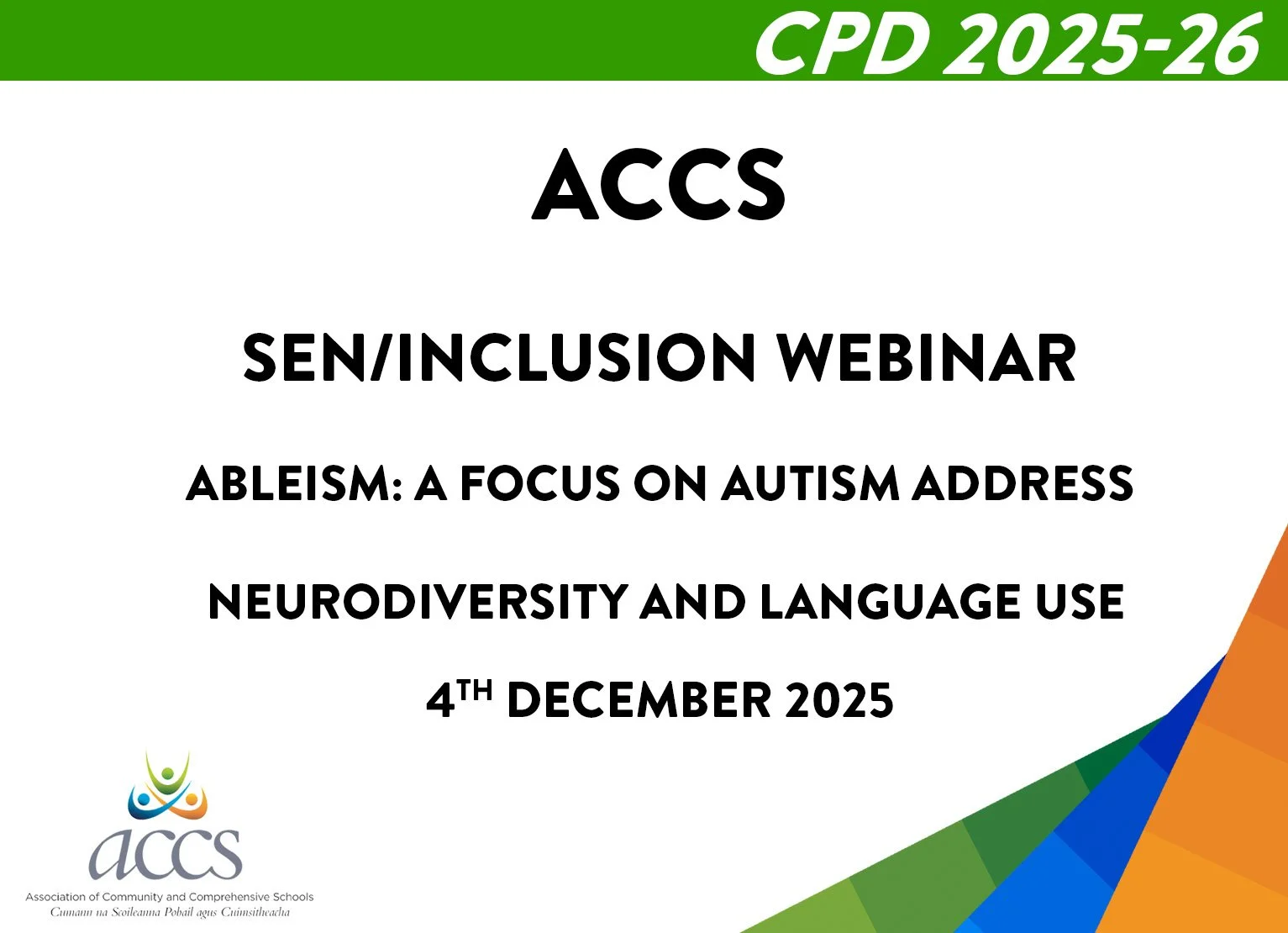 SEN Webinar - Ableism: A focus on Autism address- neurodiversity and language use