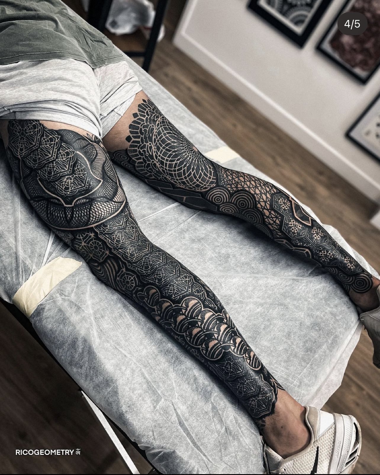 Geometric leg sleeve by our  Wills Customs Tattoo Studio  Facebook