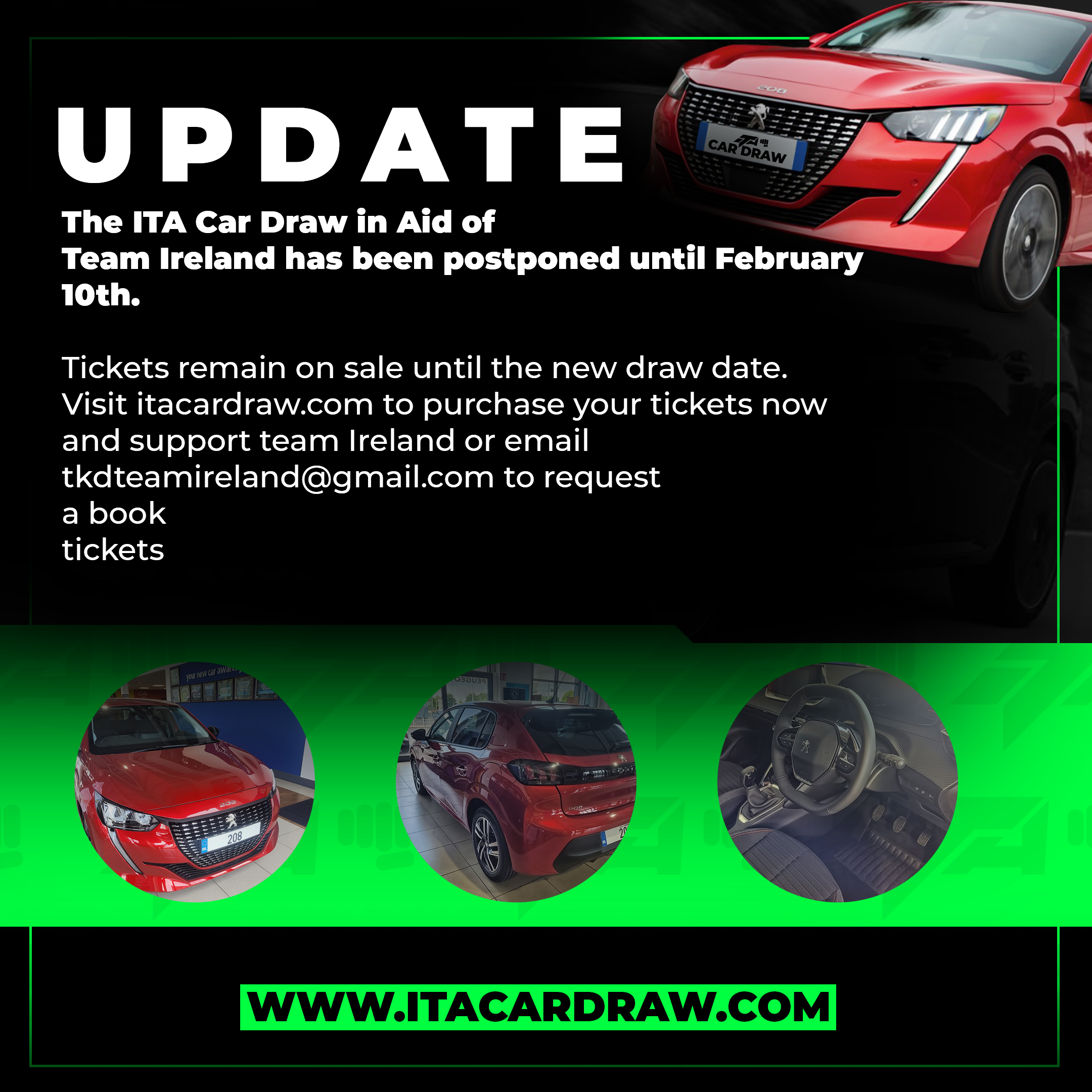 New Date for Car Draw for Team Ireland