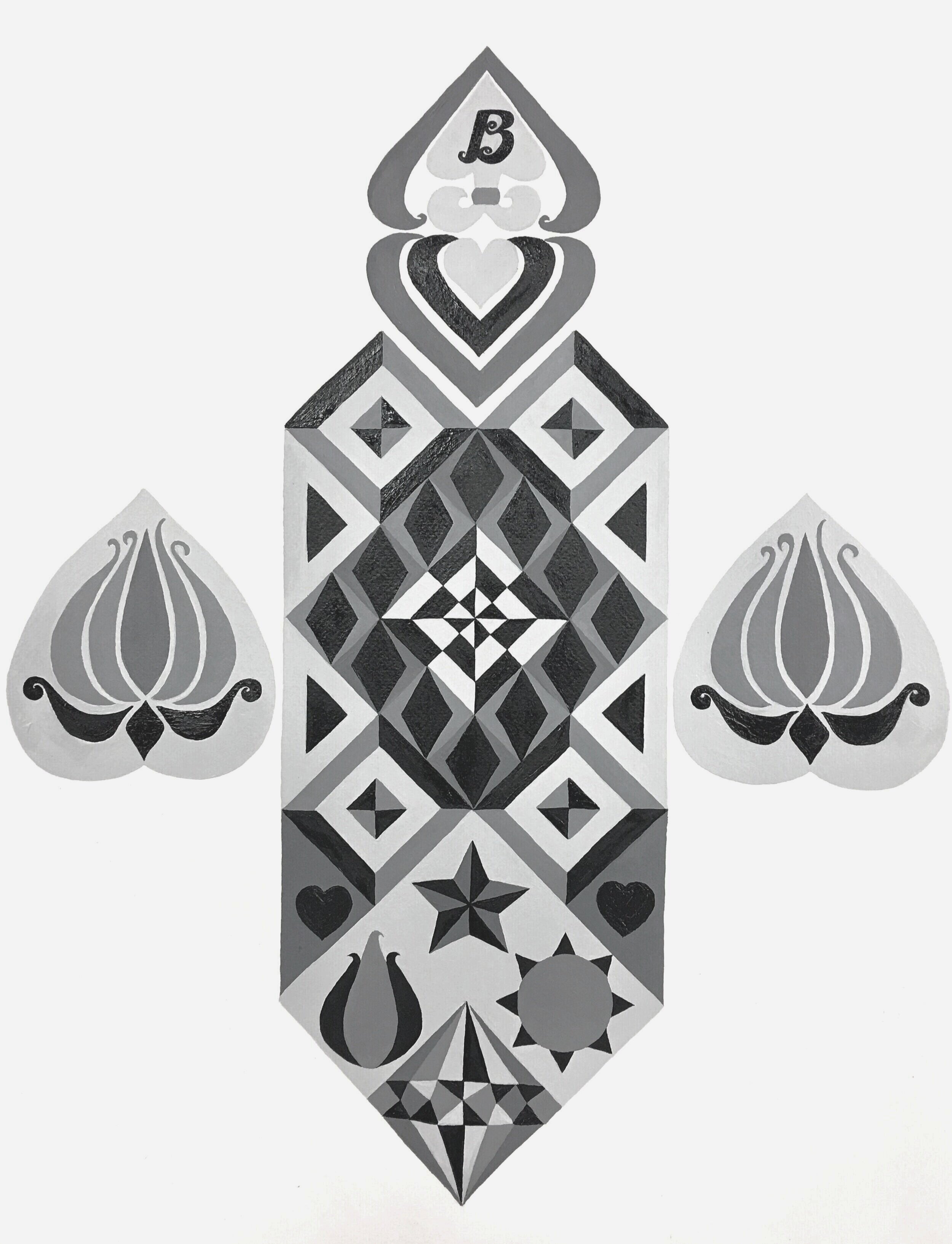 Hand painted 2 dimensional design
