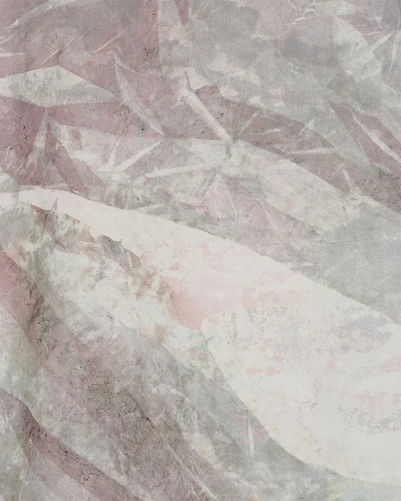 The vine of devotion, close up, screen print on silk, 138 x 79cm, Janine Saul, 2025.jpg