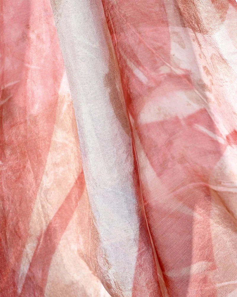 The thorn of devotion, close up draped, screen print on silk, 27 x 55cm, Janine Saul, 2025.jpg