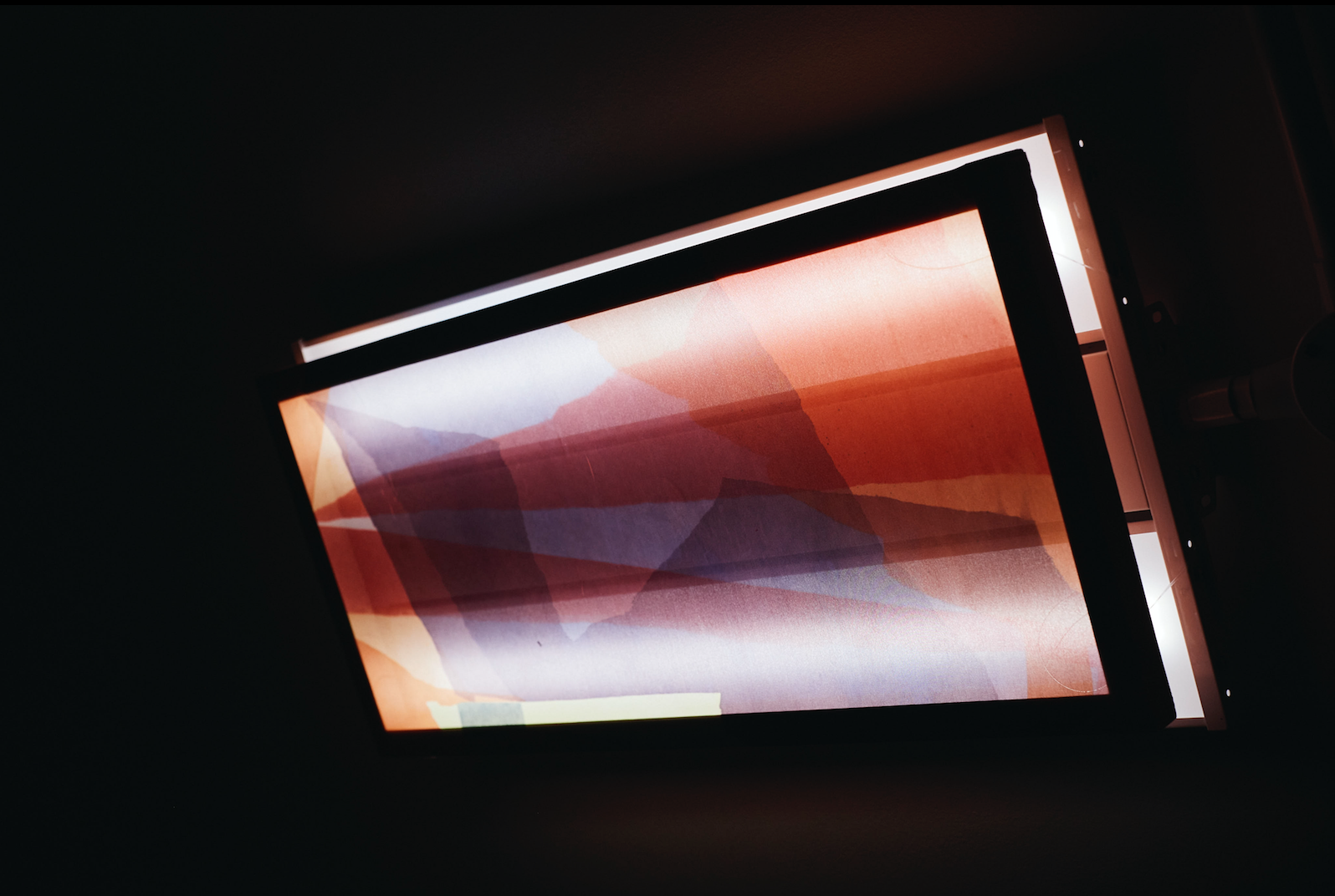 Janine Saul Silk Artwork Installation over light