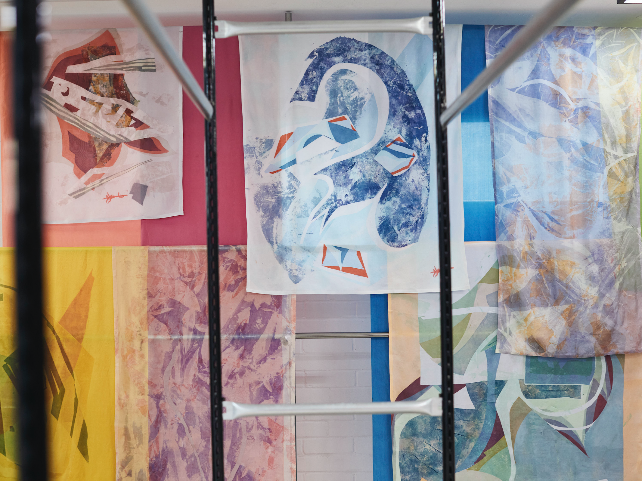 Janine Saul Silk Artwork installation 