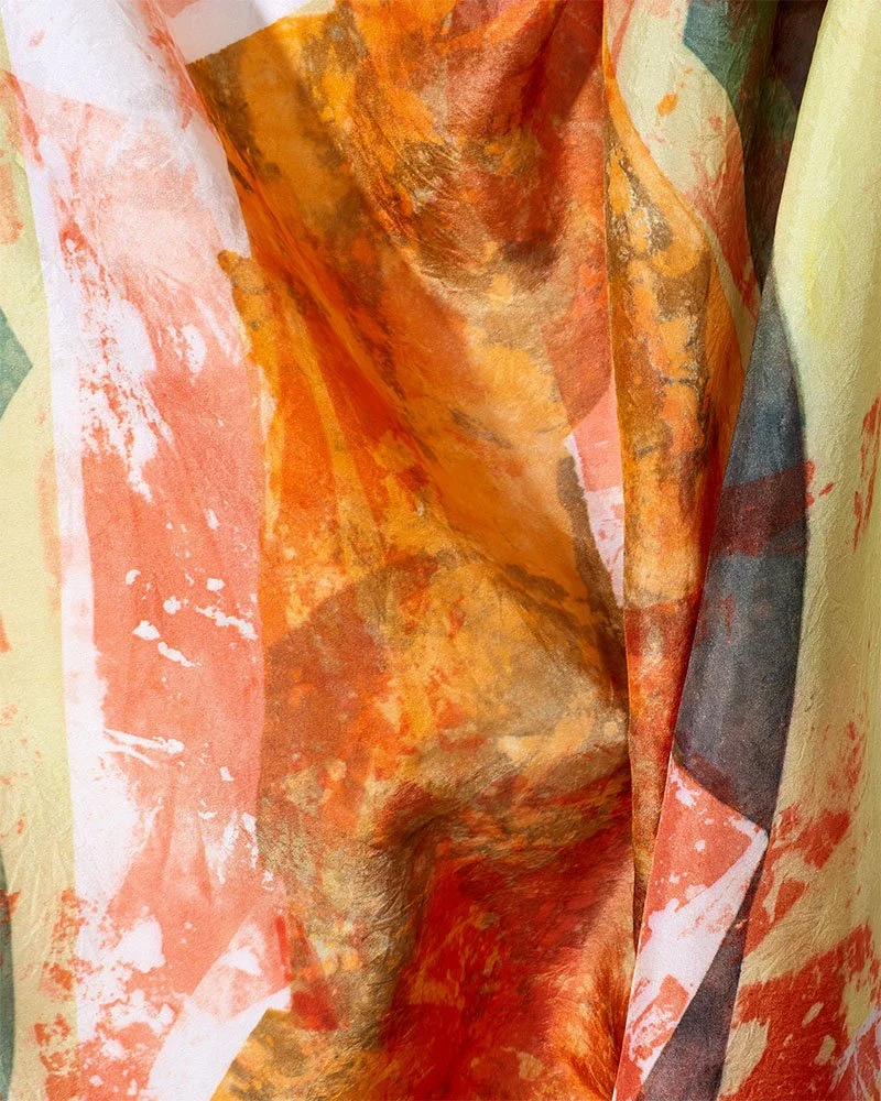 Standing for it, close up draped, screen print on silk, 66 x 83cm, Janine Saul, 2025.jpg