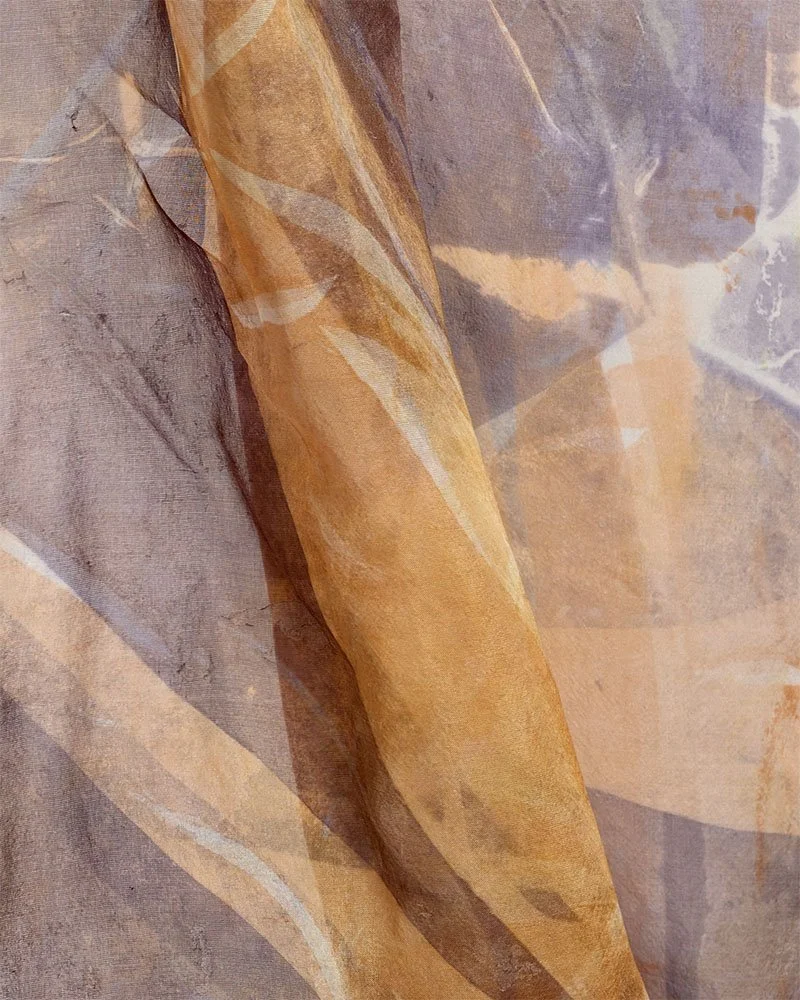 The protected hours, close up draped, screen printed on silk, 45 x 68 cm, Janine Saul, 2025.jpg