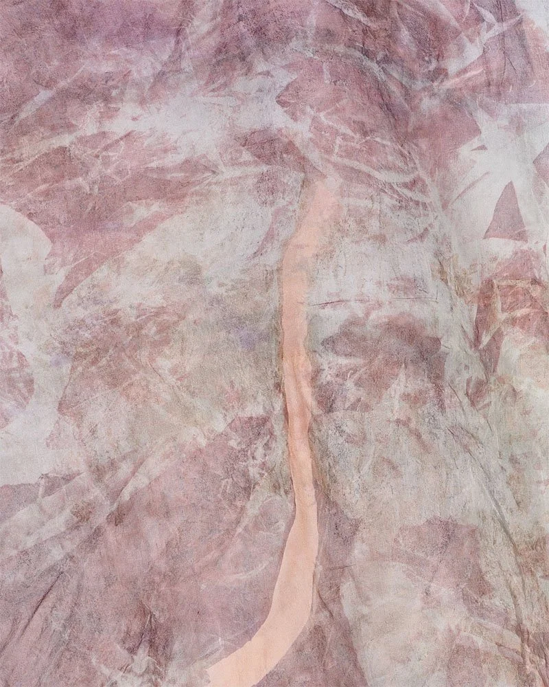 The boomerang of devotion, close up, screen print on silk, 68 x 96cm, Janine Saul, 2025.jpg