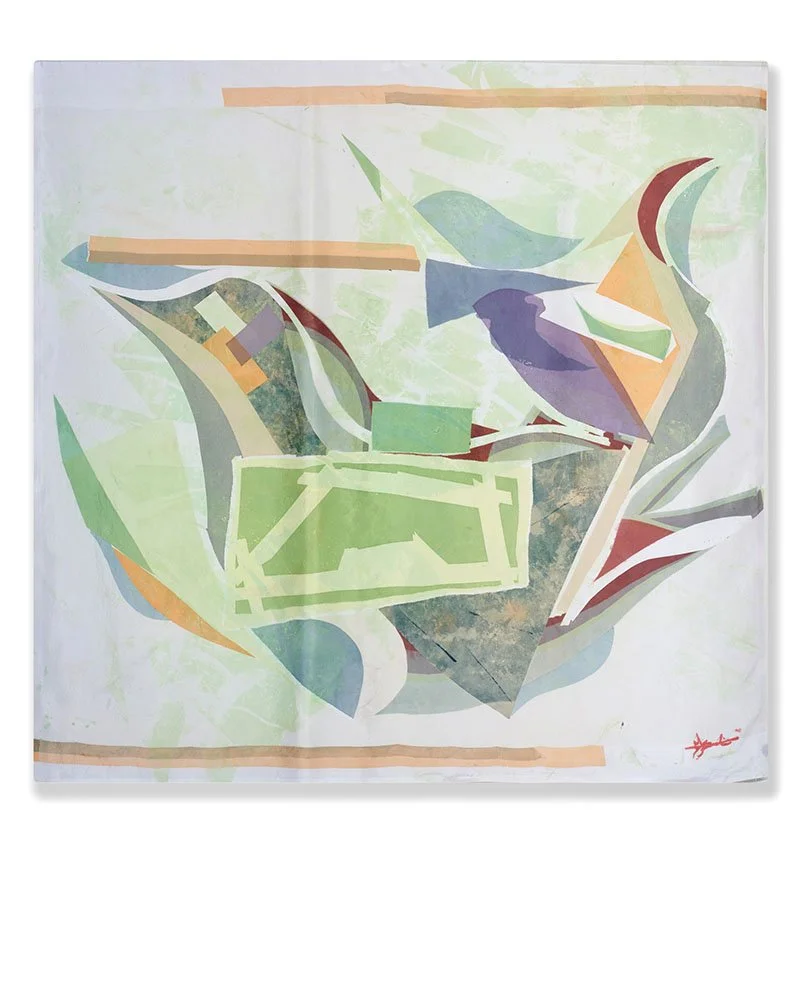 Spaciousness - nature and the modern man, screen printed on silk, 139 x 132cm, Janine Saul, 2025.jpg